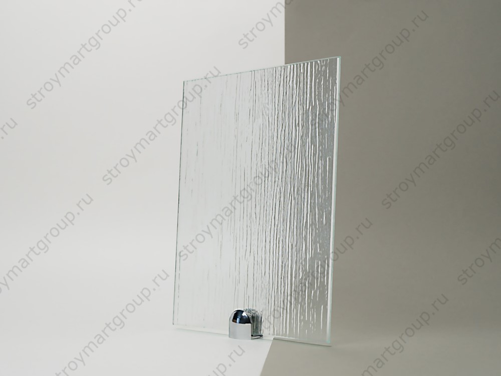 Стекло узорч. бесцвет. WATERFALL CLEAR 4мм 2160х1420 (131, 89) 43л